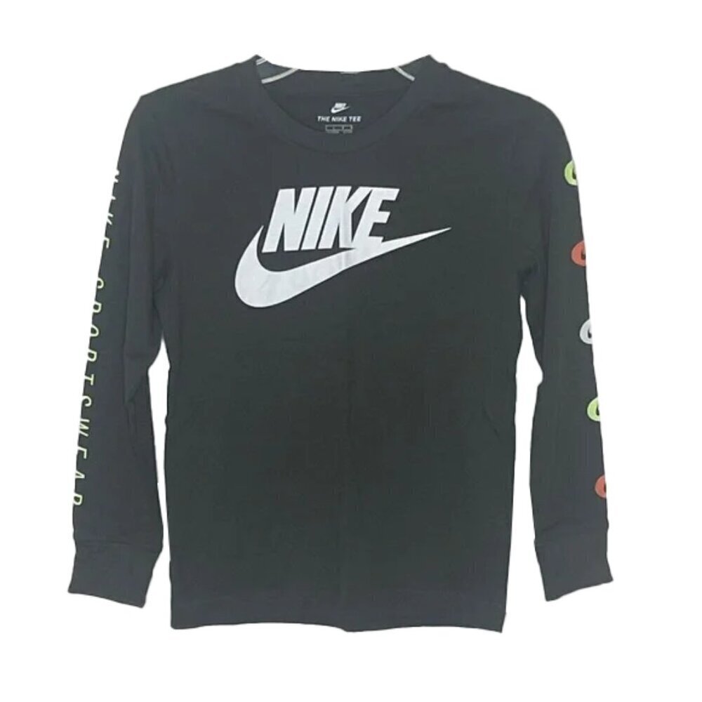 ❤️ 🆕 NIKE Kids Black Long Sleeve Shirt Size L